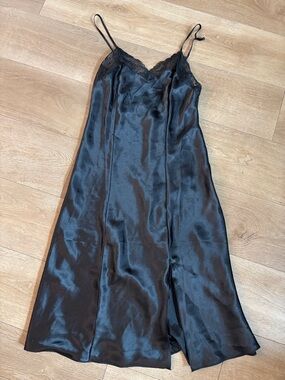 Apt. 9 Black Satin Lace-Trim Slip